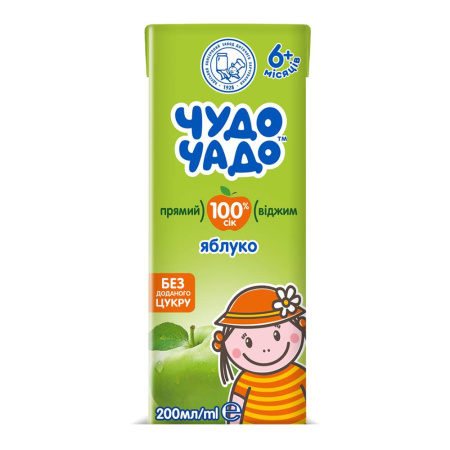ЧУДО-ЧАДО Сок яблоко прямого отжима 200мл
